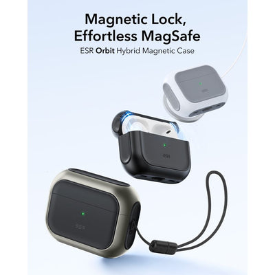 ESR Orbit HaloLock MagSafe Case for AirPods Pro 3 - Gray &amp; Black