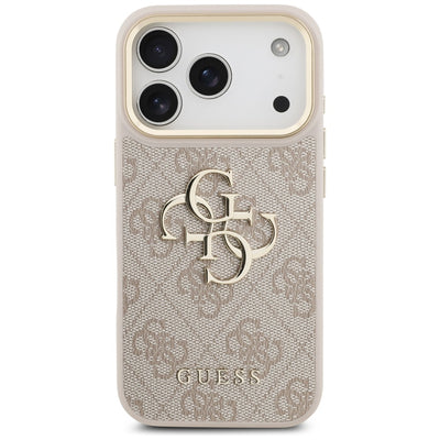 Guess 4G Big 4G Classic Logo Big Strap Metal Buttons Case for iPhone 17 Pro - Pink