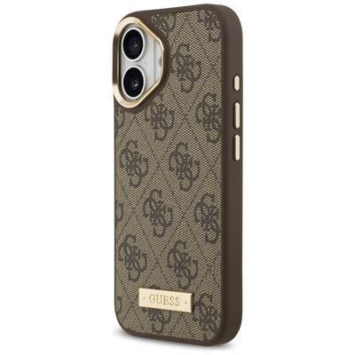 Guess 4G Logo Plate MagSafe case for iPhone 17 - brown