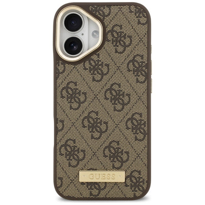 Guess 4G Logo Plate MagSafe case for iPhone 17 - brown