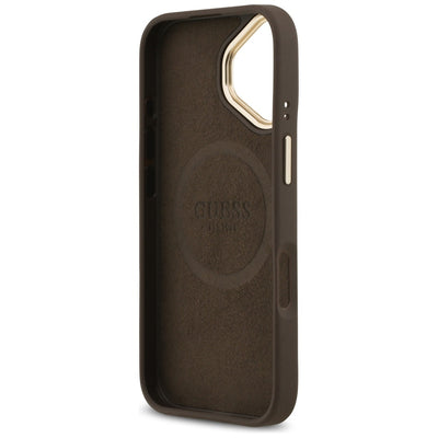 Guess 4G Logo Plate MagSafe case for iPhone 17 - brown