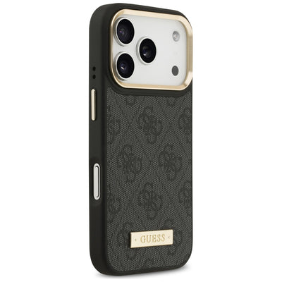 Guess 4G Logo Plate MagSafe Case for iPhone 17 Pro - Black