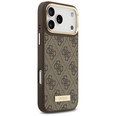 Guess 4G Logo Plate MagSafe Case for iPhone 17 Pro Max - Brown
