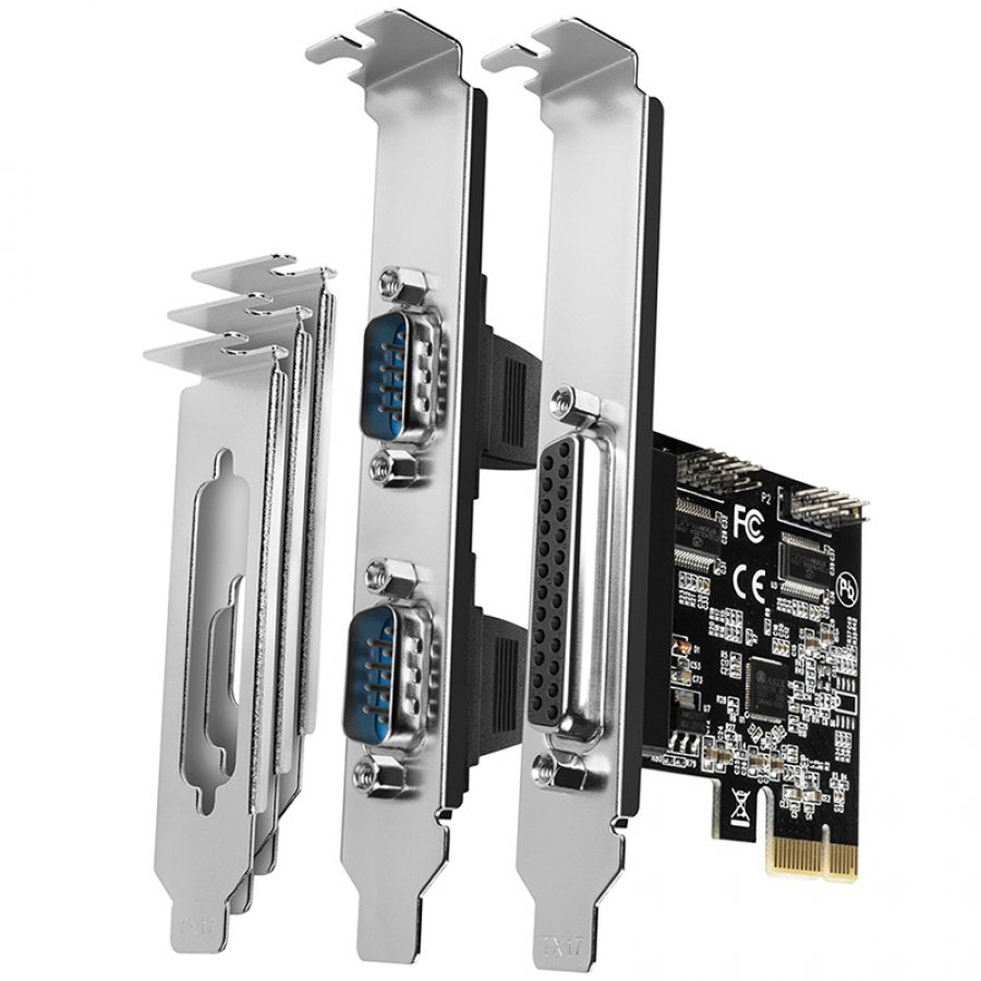 PCI-Express card with one parallel and two serial ports 250 kbps — AXAGON
