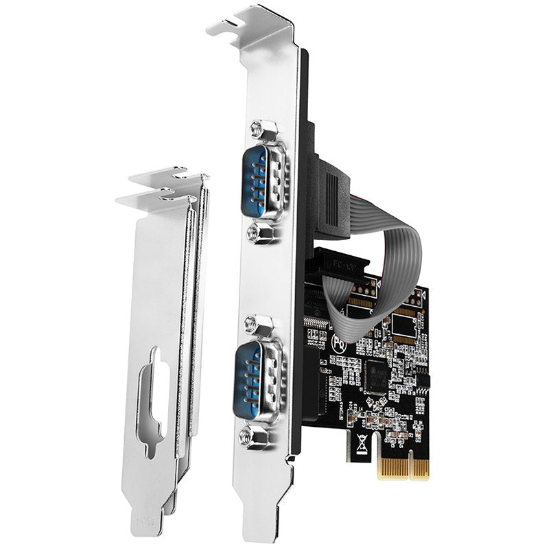 PCI-Express card with two 250 kbps serial ports — AXAGON
