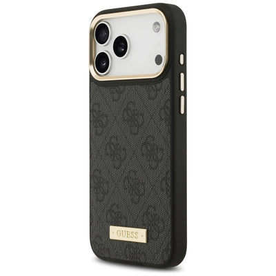 Guess 4G Logo Plate MagSafe Case for iPhone 17 Pro Max - Black