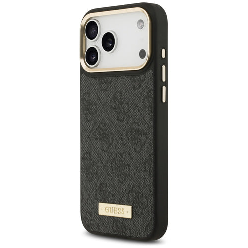 Guess 4G Logo Plate MagSafe Case for iPhone 17 Pro Max - Black