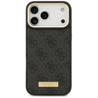 Guess 4G Logo Plate MagSafe Case for iPhone 17 Pro Max - Black