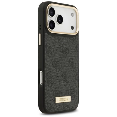 Guess 4G Logo Plate MagSafe Case for iPhone 17 Pro Max - Black