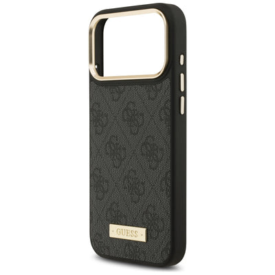 Guess 4G Logo Plate MagSafe Case for iPhone 17 Pro Max - Black