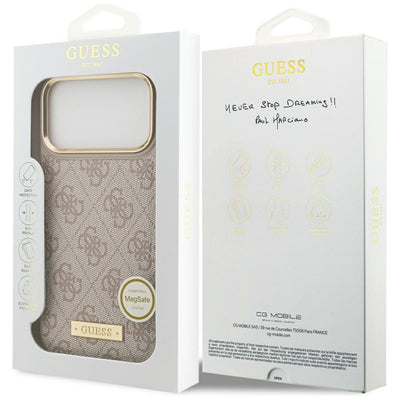 Guess 4G Logo Plate MagSafe Case for iPhone 17 Pro Max - Pink