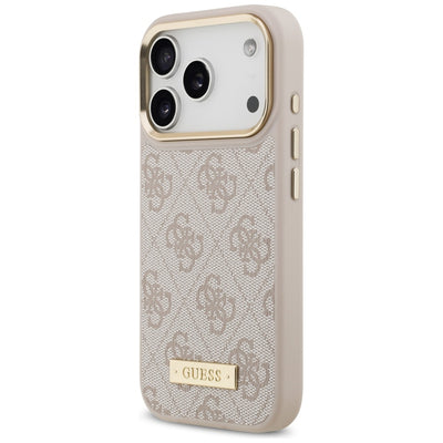 Guess 4G Logo Plate MagSafe Case for iPhone 17 Pro - Pink