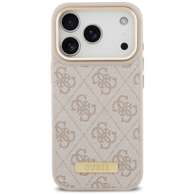 Guess 4G Logo Plate MagSafe Case for iPhone 17 Pro - Pink
