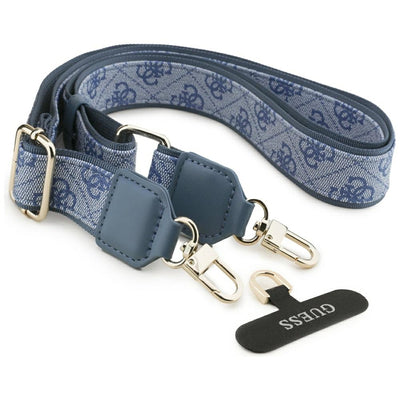 Guess 4G Strass Logo &amp; Big Strap Metal Buttons MagSafe Case for iPhone 17 Pro - Blue