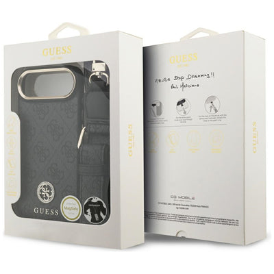 Guess 4G Strass Logo &amp; Big Strap Metal Buttons MagSafe Case for iPhone Air - Black
