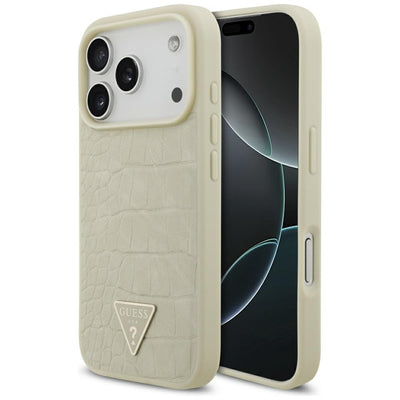 Guess Croco Triangle Logo MagSafe case for iPhone 17 Pro - gold