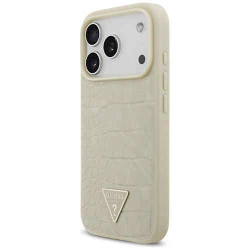 Guess Croco Triangle Logo MagSafe case for iPhone 17 Pro - gold