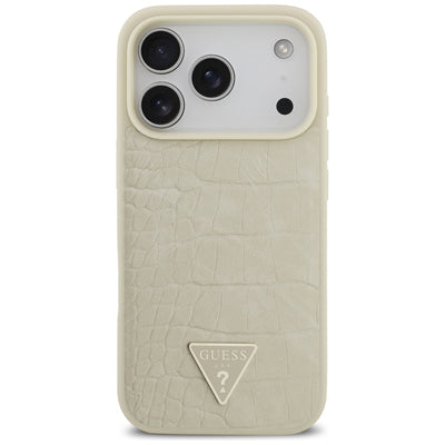 Guess Croco Triangle Logo MagSafe case for iPhone 17 Pro - gold