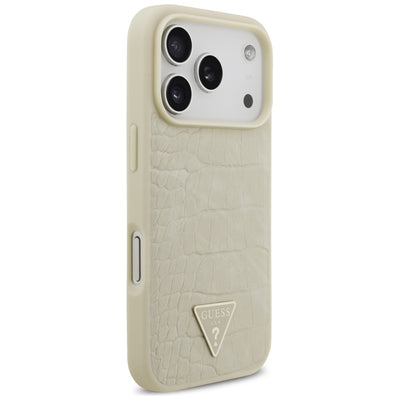 Guess Croco Triangle Logo MagSafe case for iPhone 17 Pro - gold