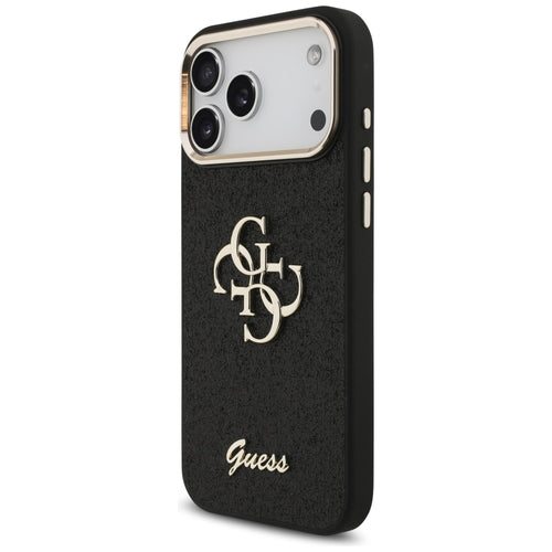 Guess Fixed Glitter Big 4G Metal Frame case for iPhone 17 Pro Max - black
