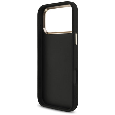 Guess Fixed Glitter Big 4G Metal Frame case for iPhone 17 Pro Max - black
