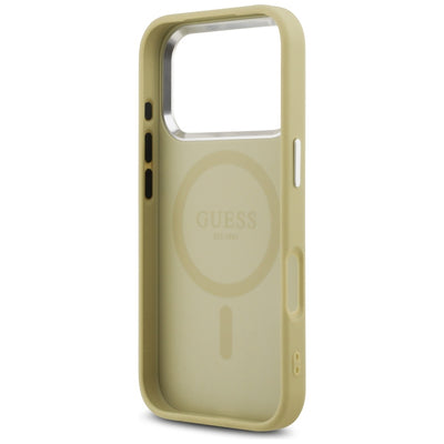 Guess Glitter Triangle Logo MagSafe Case for iPhone 17 Pro - Gold
