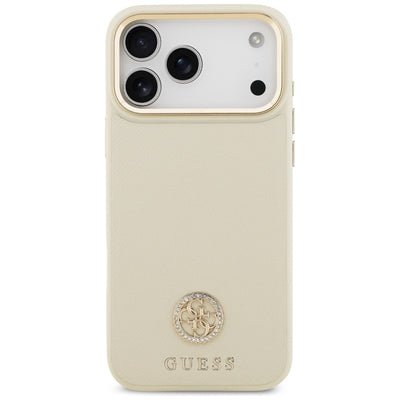 Guess Grained Strass Logo MagSafe case for iPhone 17 Pro Max - beige