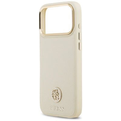 Guess Grained Strass Logo MagSafe case for iPhone 17 Pro Max - beige