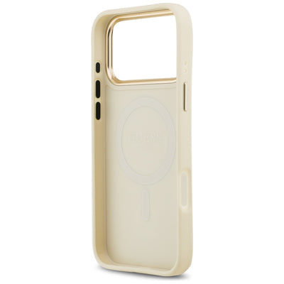 Guess Grained Strass Logo MagSafe case for iPhone 17 Pro Max - beige