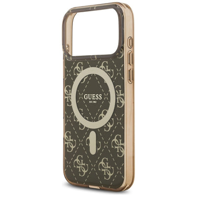 Guess IML 4G Background MagSafe Case for iPhone 17 Pro - Brown