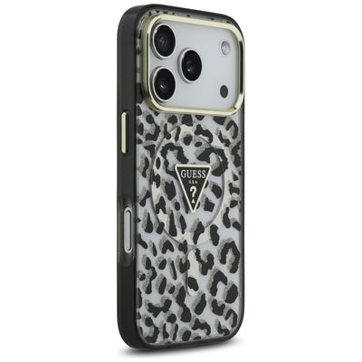 Guess Leopard Glitter MagSafe Case for iPhone 17 Pro - Black