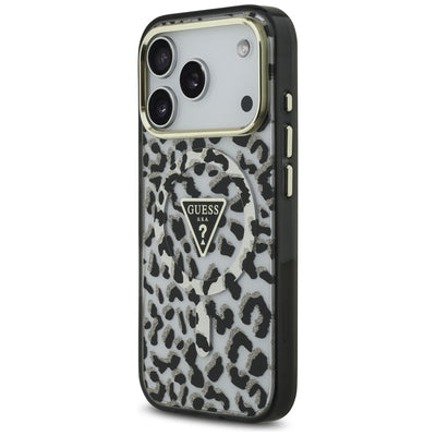 Guess Leopard Glitter MagSafe Case for iPhone 17 Pro Max - Black