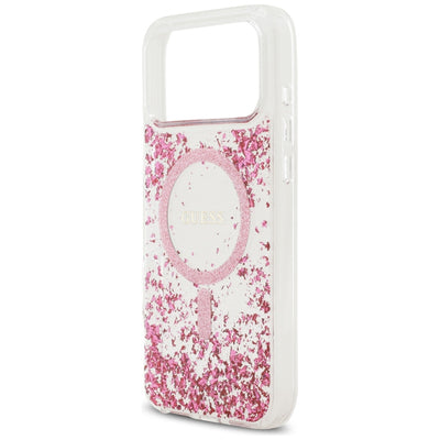 Guess Resin Bottom Glitter MagSafe Case for iPhone 17 Pro Max - Pink