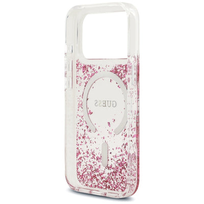 Guess Resin Bottom Glitter MagSafe Case for iPhone 17 Pro - Pink