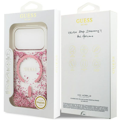 Guess Resin Bottom Glitter MagSafe Case for iPhone 17 Pro - Pink