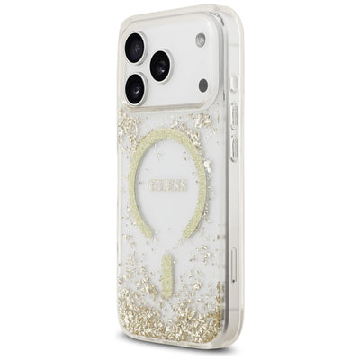 Guess Resin Bottom Glitter MagSafe Case for iPhone 17 Pro - Gold