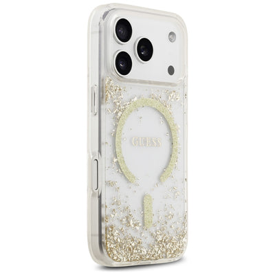 Guess Resin Bottom Glitter MagSafe Case for iPhone 17 Pro - Gold