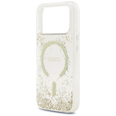 Guess Resin Bottom Glitter MagSafe Case for iPhone 17 Pro - Gold