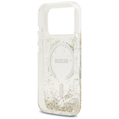 Guess Resin Bottom Glitter MagSafe Case for iPhone 17 Pro - Gold