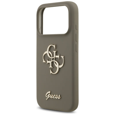 Guess Silicone Big 4G Script Case for iPhone 17 Pro - Brown