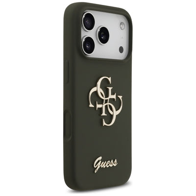 Guess Silicone Big 4G Script Case for iPhone 17 Pro - Green
