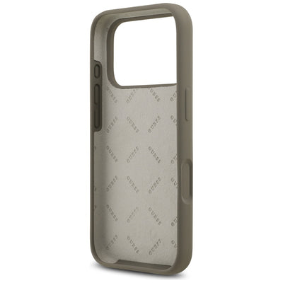 Guess Silicone Big 4G Script Case for iPhone 17 Pro Max - Brown