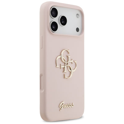 Guess Silicone Big 4G Script Case for iPhone 17 Pro Max - Pink