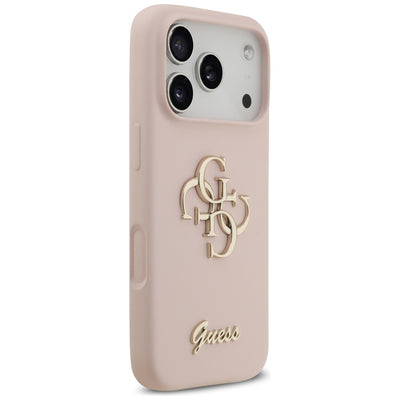 Guess Silicone Big 4G Script Case for iPhone 17 Pro - Pink