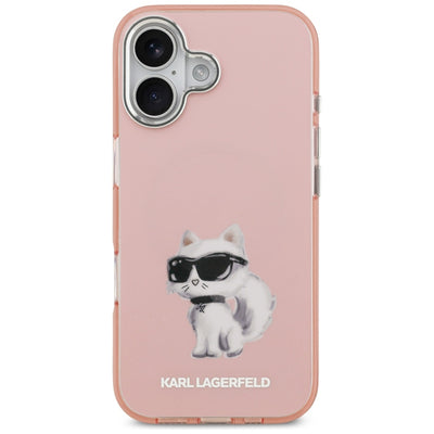 Karl Lagerfeld IML Aquarelle Choupette &amp; Logo MagSafe iPhone 17 Case - Pink