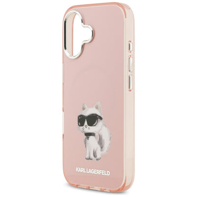 Karl Lagerfeld IML Aquarelle Choupette &amp; Logo MagSafe iPhone 17 Case - Pink