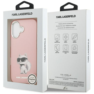 Karl Lagerfeld IML Aquarelle Choupette &amp; Logo MagSafe iPhone 17 Case - Pink