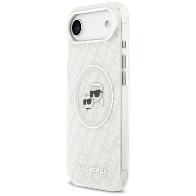 Karl Lagerfeld IML Glitter Karl&amp;Choupette Heads Logo MagSafe Case for iPhone Air - Gray