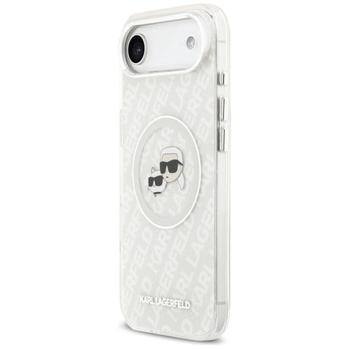 Karl Lagerfeld IML Glitter Karl&amp;Choupette Heads Logo MagSafe Case for iPhone Air - Gray