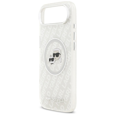 Karl Lagerfeld IML Glitter Karl&amp;Choupette Heads Logo MagSafe Case for iPhone Air - Gray